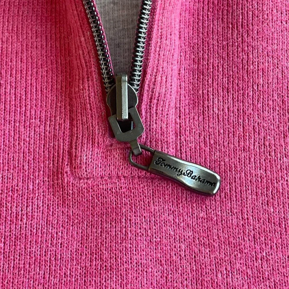 Tommy‎ Bahama Woman's Pink Pullover Quarter Zip, Heavyweight Heavy Kit Thick